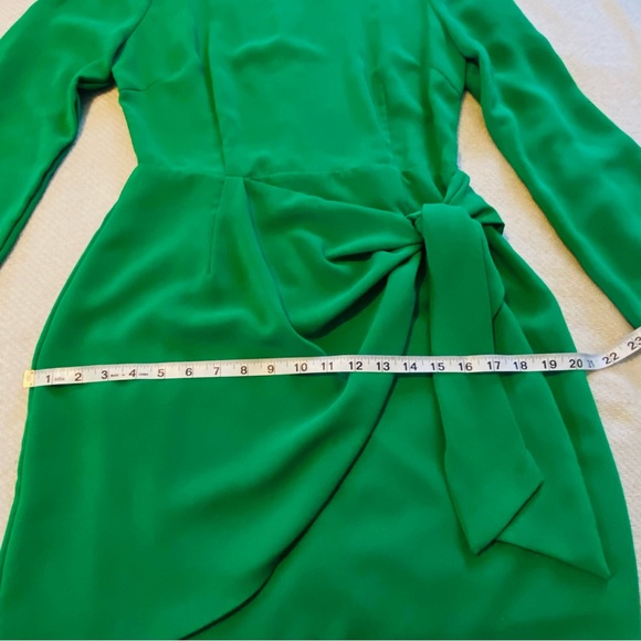 Bright Green Long Sleeve Mini Dress - Picture 7 of 9